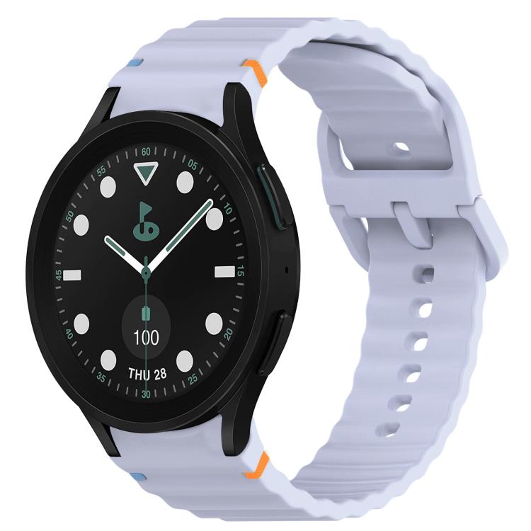 Wavy Grain Stitched Quick Release Silicone Watch Band, For Samsung Galaxy Watch 6 44mm, For Samsung Galaxy Watch 6 40mm, For Samsung Galaxy Watch 6 Classic 43mm, For Samsung Galaxy Watch 5 Pro Golf Edition