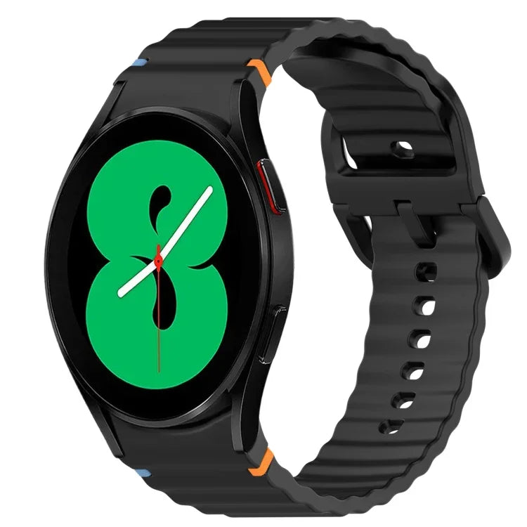 Dây đồng hồ silicone vân sóng khâu, tháo nhanh, dành cho Samsung Galaxy Watch 4 44mm, dành cho Samsung Galaxy Watch 4 40mm, dành cho Samsung Galaxy Watch 4 Classic 46mm, dành cho Samsung Galaxy Watch 4 Classic 42mm