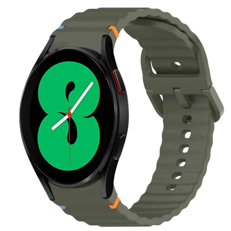 Dây đồng hồ silicone vân sóng khâu, tháo nhanh, dành cho Samsung Galaxy Watch 4 44mm, dành cho Samsung Galaxy Watch 4 40mm, dành cho Samsung Galaxy Watch 4 Classic 46mm, dành cho Samsung Galaxy Watch 4 Classic 42mm