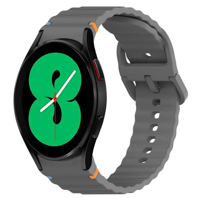 Dây đồng hồ silicone vân sóng khâu, tháo nhanh, dành cho Samsung Galaxy Watch 4 44mm, dành cho Samsung Galaxy Watch 4 40mm, dành cho Samsung Galaxy Watch 4 Classic 46mm, dành cho Samsung Galaxy Watch 4 Classic 42mm