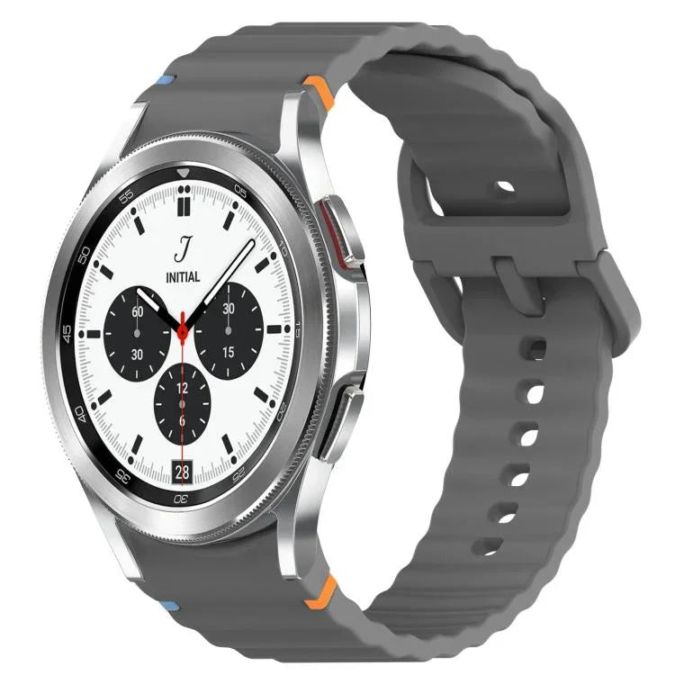 Dây đồng hồ silicone vân sóng khâu, tháo nhanh, dành cho Samsung Galaxy Watch 4 44mm, dành cho Samsung Galaxy Watch 4 40mm, dành cho Samsung Galaxy Watch 4 Classic 46mm, dành cho Samsung Galaxy Watch 4 Classic 42mm