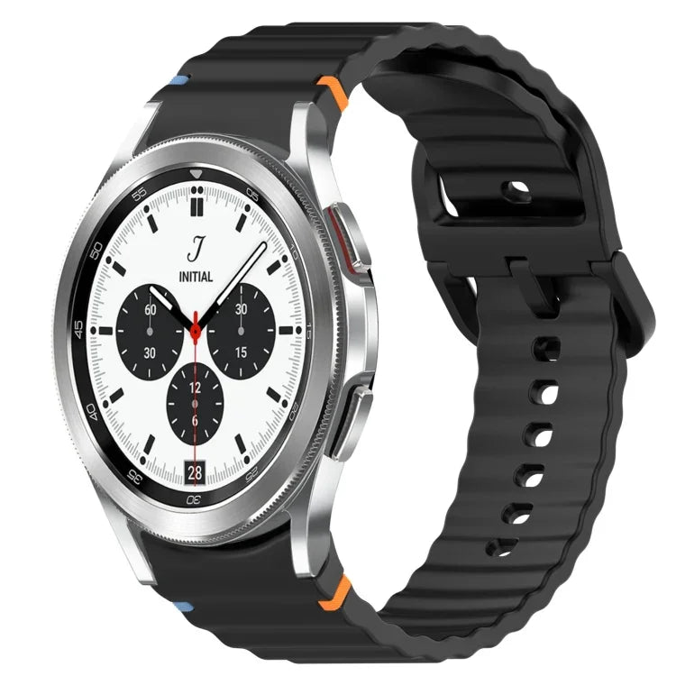 Dây đồng hồ silicone vân sóng khâu, tháo nhanh, dành cho Samsung Galaxy Watch 4 44mm, dành cho Samsung Galaxy Watch 4 40mm, dành cho Samsung Galaxy Watch 4 Classic 46mm, dành cho Samsung Galaxy Watch 4 Classic 42mm