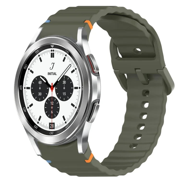 Dây đồng hồ silicone vân sóng khâu, tháo nhanh, dành cho Samsung Galaxy Watch 4 44mm, dành cho Samsung Galaxy Watch 4 40mm, dành cho Samsung Galaxy Watch 4 Classic 46mm, dành cho Samsung Galaxy Watch 4 Classic 42mm