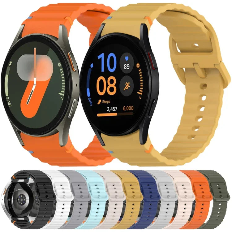 Dây đồng hồ silicone vân sóng khâu, tháo nhanh, dành cho Samsung Galaxy Watch 4 44mm, dành cho Samsung Galaxy Watch 4 40mm, dành cho Samsung Galaxy Watch 4 Classic 46mm, dành cho Samsung Galaxy Watch 4 Classic 42mm
