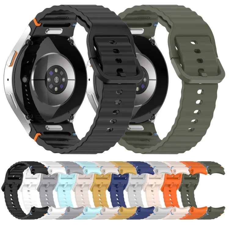 Dây đồng hồ silicone vân sóng khâu, tháo nhanh, dành cho Samsung Galaxy Watch 4 44mm, dành cho Samsung Galaxy Watch 4 40mm, dành cho Samsung Galaxy Watch 4 Classic 46mm, dành cho Samsung Galaxy Watch 4 Classic 42mm