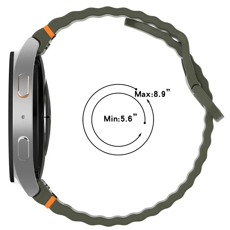 Dây đồng hồ silicone vân sóng khâu, tháo nhanh, dành cho Samsung Galaxy Watch 4 44mm, dành cho Samsung Galaxy Watch 4 40mm, dành cho Samsung Galaxy Watch 4 Classic 46mm, dành cho Samsung Galaxy Watch 4 Classic 42mm