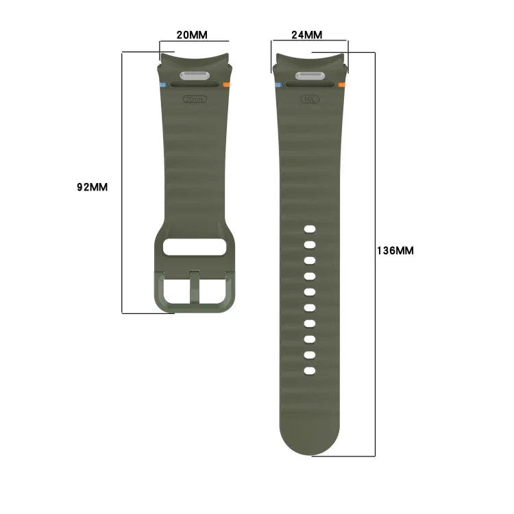 Dây đồng hồ silicone vân sóng khâu, tháo nhanh, dành cho Samsung Galaxy Watch 4 44mm, dành cho Samsung Galaxy Watch 4 40mm, dành cho Samsung Galaxy Watch 4 Classic 46mm, dành cho Samsung Galaxy Watch 4 Classic 42mm