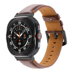 Dây đồng hồ da thật khóa đen khâu cho Samsung Galaxy Watch Ultra 47mm