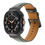 Dây đồng hồ da thật khóa đen khâu cho Samsung Galaxy Watch Ultra 47mm