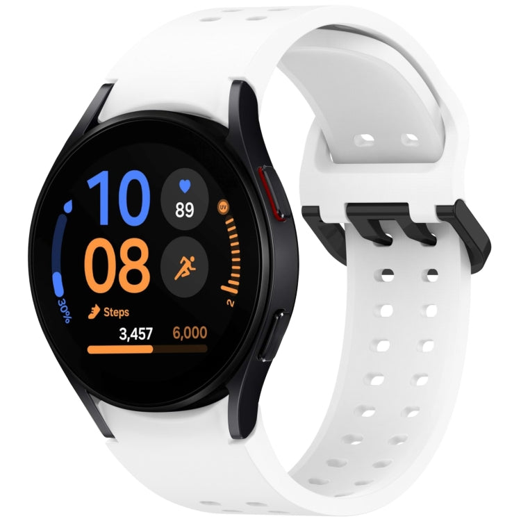 Diplopore Button Quick Release Silicone Watch Band, For Samsung Galaxy Watch FE 40mm, For Samsung Galaxy Watch 7 40 / 44mm, For Samsung Galaxy Watch 6 Classic 43 / 47mm, For Samsung Galaxy Watch 6 40 / 44mm, For Samsung Galaxy Watch 5 40 / 44mm        ...