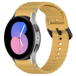 Dây đồng hồ silicone họa tiết sóng khâu khóa đen, Dành cho Samsung Galaxy Watch 5 40 / 44mm, Dành cho Samsung Galaxy Watch 5 Pro, Dành cho Samsung Galaxy Watch 4 40 / 44mm, Dành cho Samsung Galaxy Watch 4 Classic 42 / 46mm