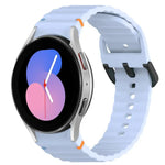 Dây đồng hồ silicone họa tiết sóng khâu khóa đen, Dành cho Samsung Galaxy Watch 5 40 / 44mm, Dành cho Samsung Galaxy Watch 5 Pro, Dành cho Samsung Galaxy Watch 4 40 / 44mm, Dành cho Samsung Galaxy Watch 4 Classic 42 / 46mm