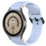 Dây đồng hồ silicone họa tiết sóng khâu khóa đen, Dành cho Samsung Galaxy Watch 5 40 / 44mm, Dành cho Samsung Galaxy Watch 5 Pro, Dành cho Samsung Galaxy Watch 4 40 / 44mm, Dành cho Samsung Galaxy Watch 4 Classic 42 / 46mm