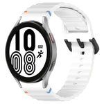 Dây đồng hồ silicone họa tiết sóng khâu khóa đen, Dành cho Samsung Galaxy Watch 5 40 / 44mm, Dành cho Samsung Galaxy Watch 5 Pro, Dành cho Samsung Galaxy Watch 4 40 / 44mm, Dành cho Samsung Galaxy Watch 4 Classic 42 / 46mm