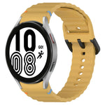 Dây đồng hồ silicone họa tiết sóng khâu khóa đen, Dành cho Samsung Galaxy Watch 5 40 / 44mm, Dành cho Samsung Galaxy Watch 5 Pro, Dành cho Samsung Galaxy Watch 4 40 / 44mm, Dành cho Samsung Galaxy Watch 4 Classic 42 / 46mm