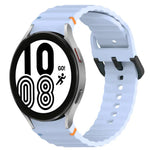 Dây đồng hồ silicone họa tiết sóng khâu khóa đen, Dành cho Samsung Galaxy Watch 5 40 / 44mm, Dành cho Samsung Galaxy Watch 5 Pro, Dành cho Samsung Galaxy Watch 4 40 / 44mm, Dành cho Samsung Galaxy Watch 4 Classic 42 / 46mm