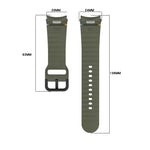 Dây đồng hồ silicone họa tiết sóng khâu khóa đen, Dành cho Samsung Galaxy Watch 5 40 / 44mm, Dành cho Samsung Galaxy Watch 5 Pro, Dành cho Samsung Galaxy Watch 4 40 / 44mm, Dành cho Samsung Galaxy Watch 4 Classic 42 / 46mm