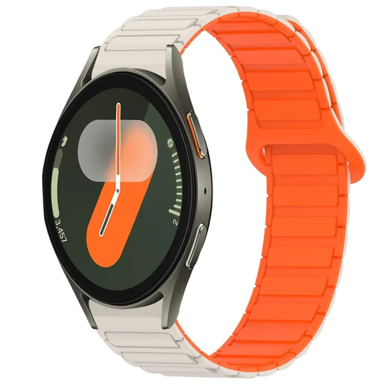 Dây đồng hồ silicone khóa nam châm hai màu, Dành cho Samsung Galaxy Watch 7 40 / 44mm