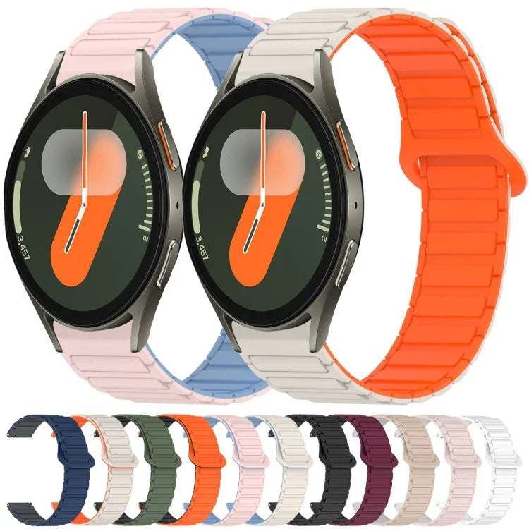 Dây đồng hồ silicone khóa nam châm hai màu, Dành cho Samsung Galaxy Watch 7 40 / 44mm