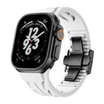 Dây đồng hồ silicone khóa bướm màu đen bằng thép không gỉ Tailor, dành cho Apple Watch 44mm / 45mm / 46mm / 49mm