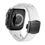 Dây đồng hồ silicone khóa bướm màu đen bằng thép không gỉ Tailor, dành cho Apple Watch 44mm / 45mm / 46mm / 49mm
