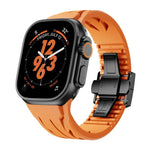 Dây đồng hồ silicone khóa bướm màu đen bằng thép không gỉ Tailor, dành cho Apple Watch 44mm / 45mm / 46mm / 49mm