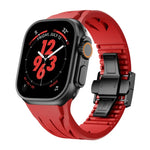 Dây đồng hồ silicone khóa bướm màu đen bằng thép không gỉ Tailor, dành cho Apple Watch 44mm / 45mm / 46mm / 49mm
