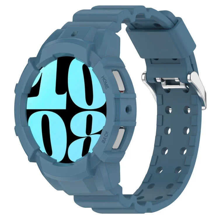 Bộ dây đồng hồ silicone Armor kèm ốp đồng hồ, Dành cho Samsung Galaxy Watch 7 44mm, Dành cho Samsung Galaxy Watch 7 40mm