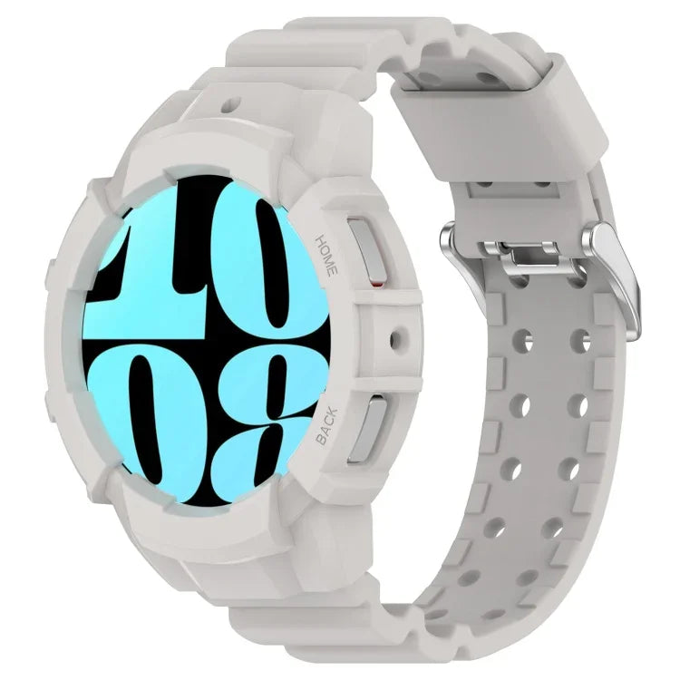Bộ dây đồng hồ silicone Armor kèm ốp đồng hồ, Dành cho Samsung Galaxy Watch 7 44mm, Dành cho Samsung Galaxy Watch 7 40mm