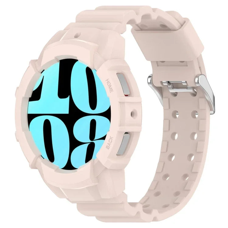 Bộ dây đồng hồ silicone Armor kèm ốp đồng hồ, Dành cho Samsung Galaxy Watch 7 44mm, Dành cho Samsung Galaxy Watch 7 40mm