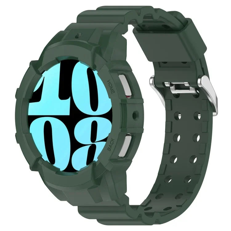Bộ dây đồng hồ silicone Armor kèm ốp đồng hồ, Dành cho Samsung Galaxy Watch 7 44mm, Dành cho Samsung Galaxy Watch 7 40mm