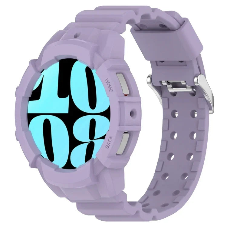 Bộ dây đồng hồ silicone Armor kèm ốp đồng hồ, Dành cho Samsung Galaxy Watch 7 44mm, Dành cho Samsung Galaxy Watch 7 40mm