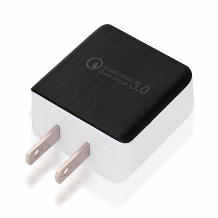Sạc nhanh rút dây 1 cổng USB QC 3.0, phích cắm US, màu đen, trắng