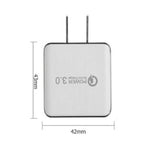 1USB QC 3.0 Wire Drawing Quick Charger US Plug, black, white