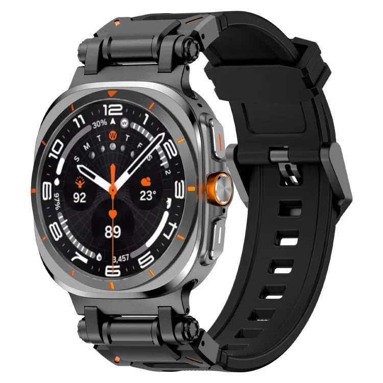 Black Connector Quick Release Silicone Watch Band, For Samsung Galaxy Watch Ultra 47mm / Ultra 2025