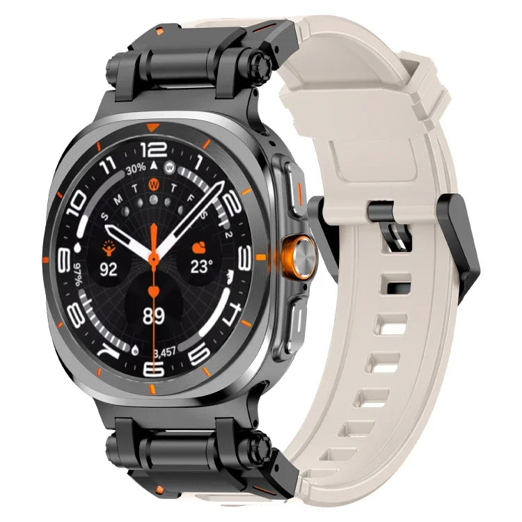 Black Connector Quick Release Silicone Watch Band, For Samsung Galaxy Watch Ultra 47mm / Ultra 2025