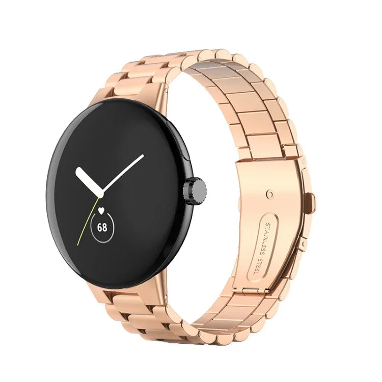 Dây đeo đồng hồ tích hợp khóa gập ba hạt thép không gỉ, dành cho Google Pixel Watch 4 / Watch 3 45mm
