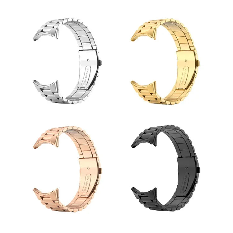Dây đeo đồng hồ tích hợp khóa gập ba hạt thép không gỉ, dành cho Google Pixel Watch 4 / Watch 3 45mm