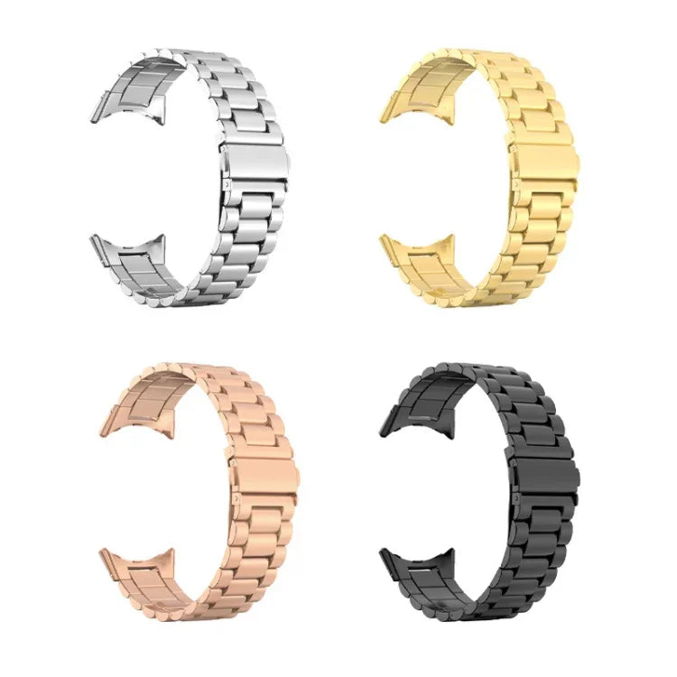 Dây đeo đồng hồ tích hợp khóa gập ba hạt thép không gỉ, dành cho Google Pixel Watch 4 / Watch 3 45mm