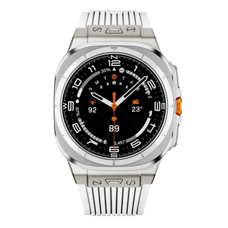 Dây đồng hồ silicone khóa bạc kết nối titan, Dành cho Samsung Galaxy Watch Ultra 47mm / Ultra 2025