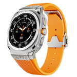 Dây đồng hồ silicone khóa bạc kết nối titan, Dành cho Samsung Galaxy Watch Ultra 47mm / Ultra 2025