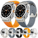 Dây đồng hồ silicone khóa bạc kết nối titan, Dành cho Samsung Galaxy Watch Ultra 47mm / Ultra 2025
