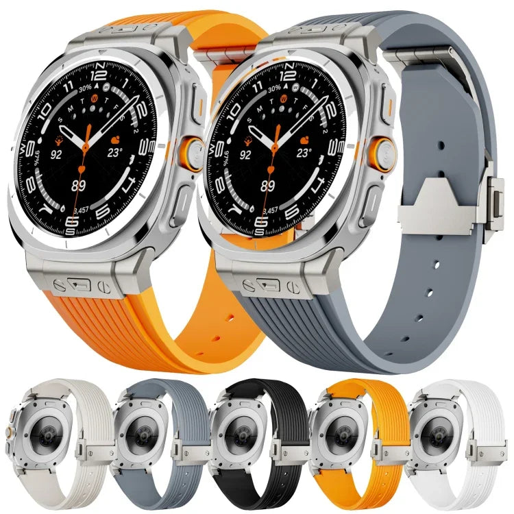 Dây đồng hồ silicone khóa bạc kết nối titan, Dành cho Samsung Galaxy Watch Ultra 47mm / Ultra 2025