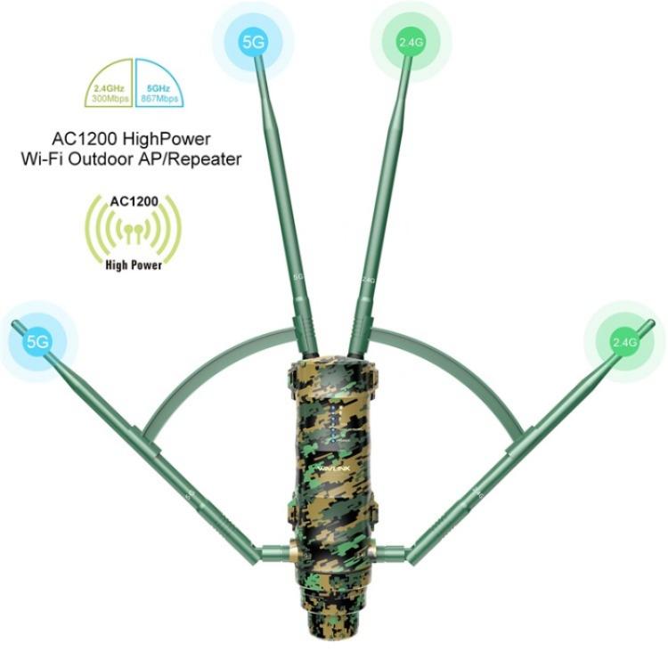 Bộ mở rộng sóng WiFi WAVLINK WN572HP3 với ăng-ten thu sóng cao Poe AC1200 băng tần kép, Phích cắm US, Phích cắm EU, Phích cắm UK, Phích cắm AU