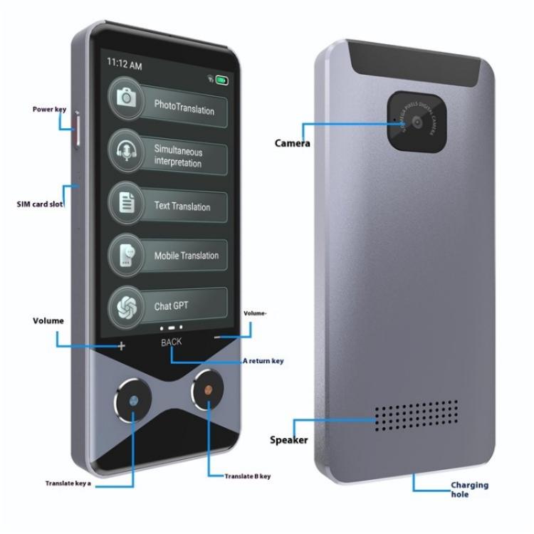 V9000 Hỗ trợ 137 ngôn ngữ Máy dịch AI thông minh 4G WiFi thiết bị dịch ảnh ngoại tuyến
