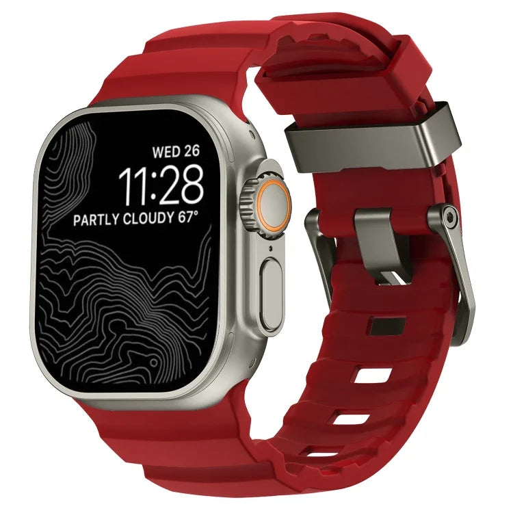 Dây đồng hồ silicone khóa xám Wild Path dày, dành cho Apple Watch 46mm / 49mm / 45mm / 44mm