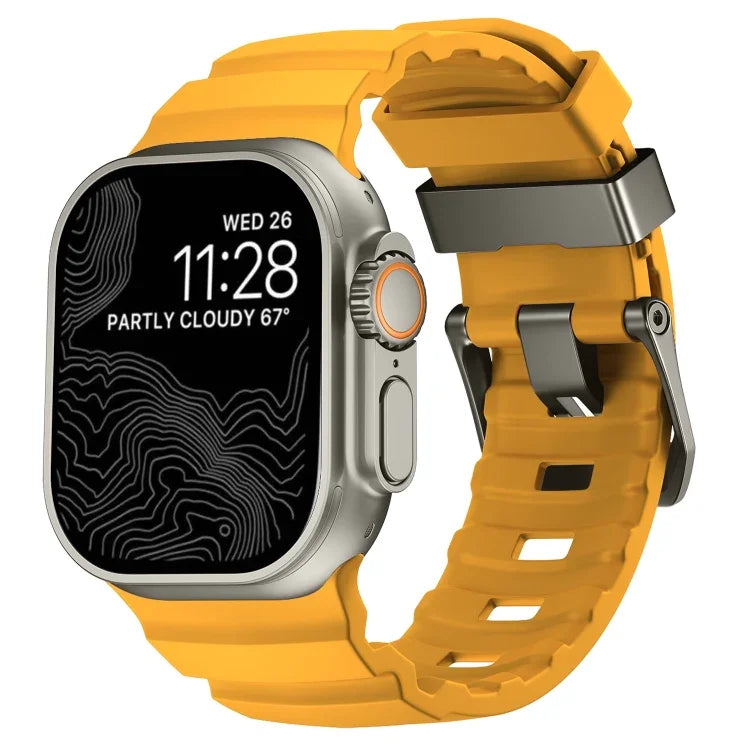 Dây đồng hồ silicone khóa xám Wild Path dày, dành cho Apple Watch 46mm / 49mm / 45mm / 44mm