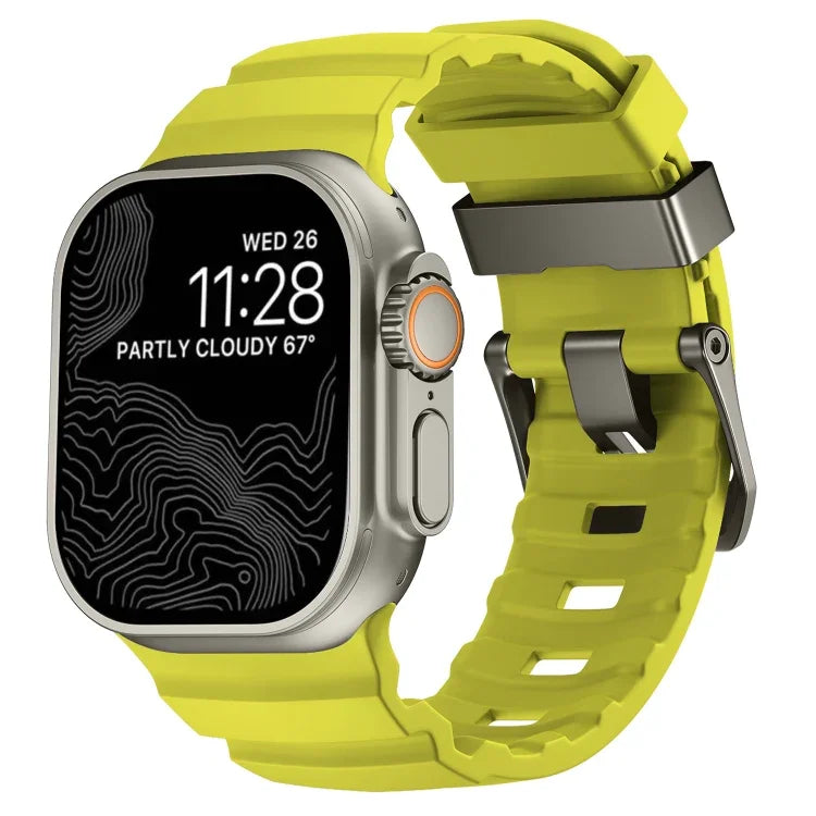 Dây đồng hồ silicone khóa xám Wild Path dày, dành cho Apple Watch 46mm / 49mm / 45mm / 44mm