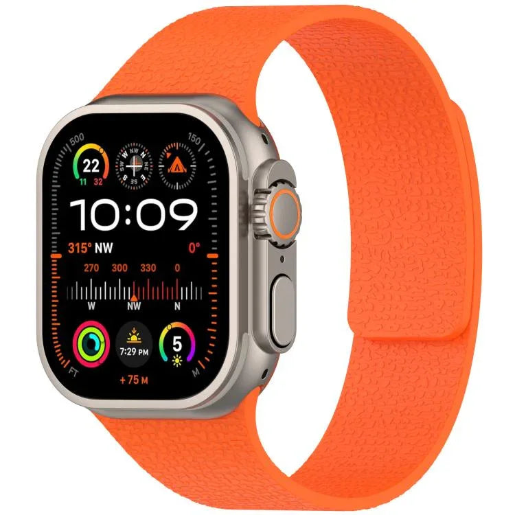 Dây đồng hồ silicone từ tính họa tiết vân quả vải, dành cho Apple Watch 46mm / 49mm / 45mm / 44mm, dành cho Apple Watch 42mm / 41mm / 40mm / 38mm