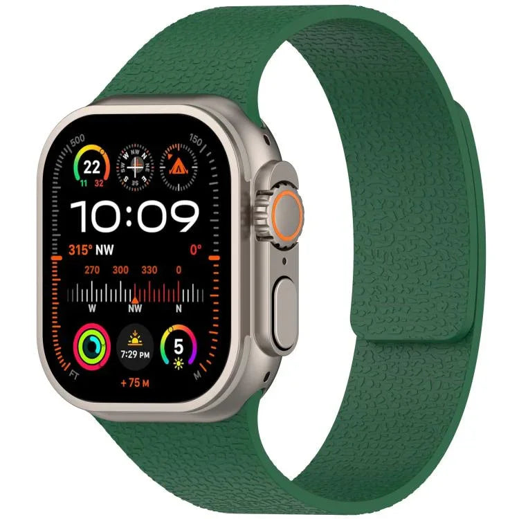 Dây đồng hồ silicone từ tính họa tiết vân quả vải, dành cho Apple Watch 46mm / 49mm / 45mm / 44mm, dành cho Apple Watch 42mm / 41mm / 40mm / 38mm